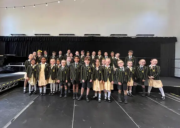 Pupils from The Ryleys School a private school in Cheshire, celebrating success at the Alderley Edge Festival 2025