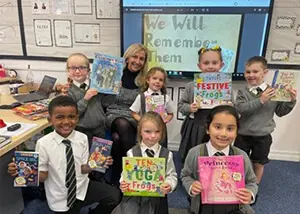 Author Hilary Robson visited The Ryleys School, a private school in Cheshire, to meet Early years pupils and share her stories.