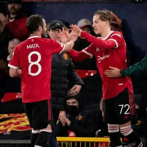 Charlie Savage, alumni of The Ryleys School, a private prep school in Cheshire, in action on the pitch as a Manchester United Central Midfielder