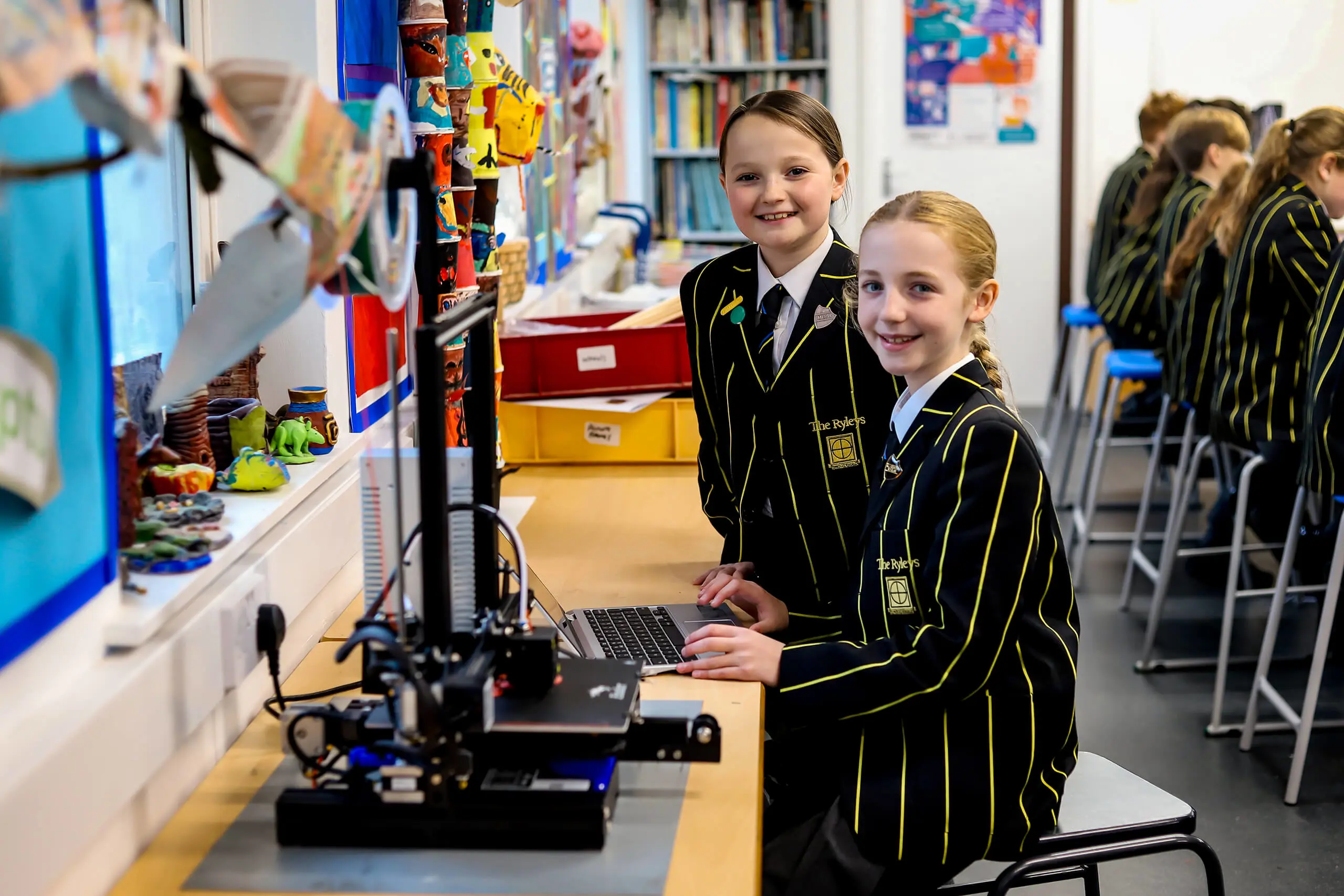 Pupils working in class at The Ryleys School, a private prep school in Alderley Edge, Cheshire