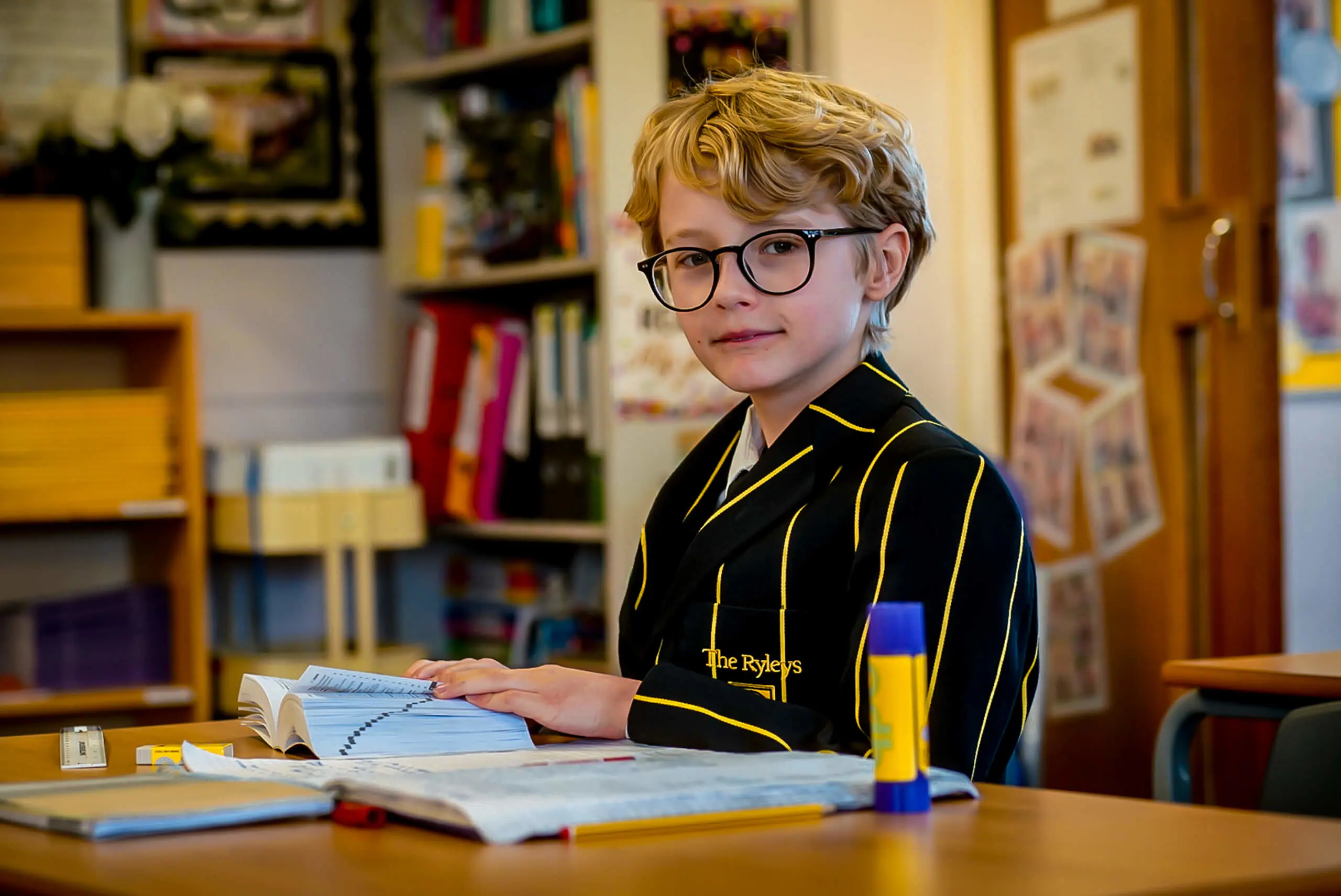 Pupils working in class at The Ryleys School, a private prep school in Alderley Edge, Cheshire