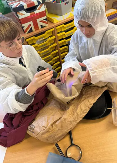 Inspiring Young Minds with Crime Scene Investigation learning at The Ryleys School, a prep school in Cheshire