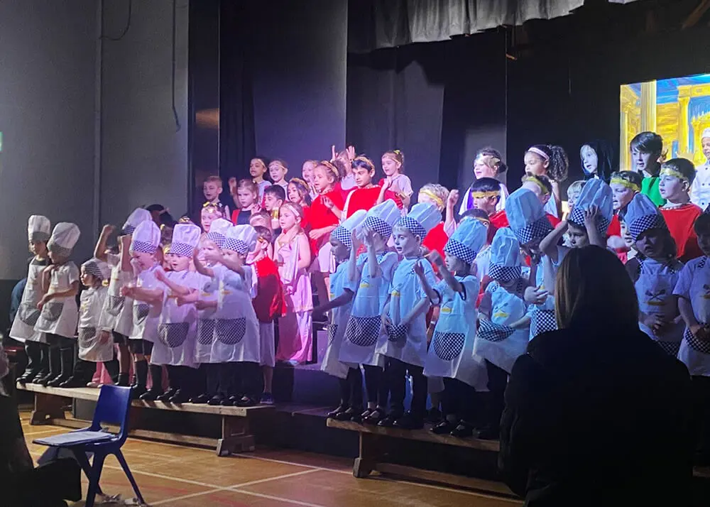 Gold! A musical performed by Pre-Prep pupils at The Ryleys School, a private school in Cheshire