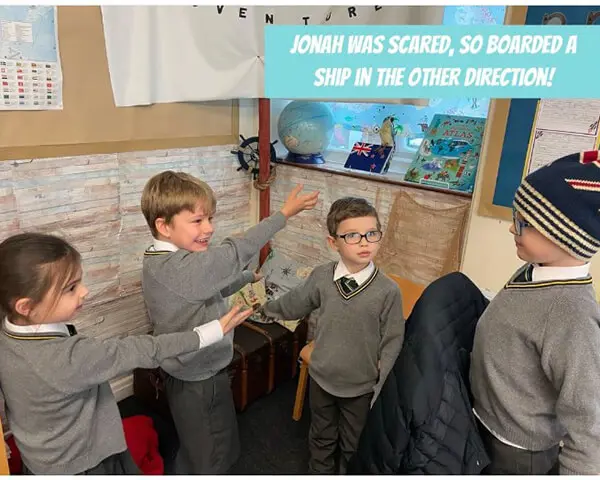 Pupils performing Jonah and The Whale at The Ryleys School, a private prep school in Cheshire