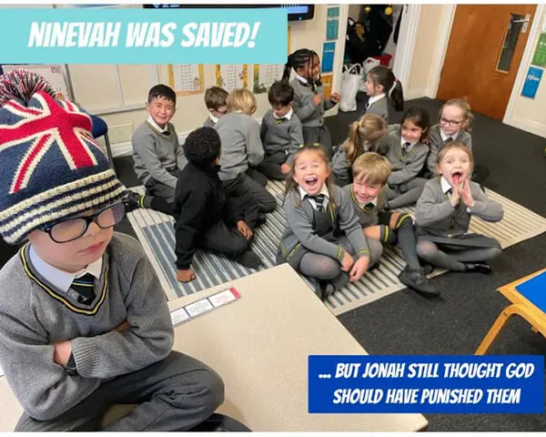 Pupils performing Jonah and The Whale at The Ryleys School, a private prep school in Cheshire