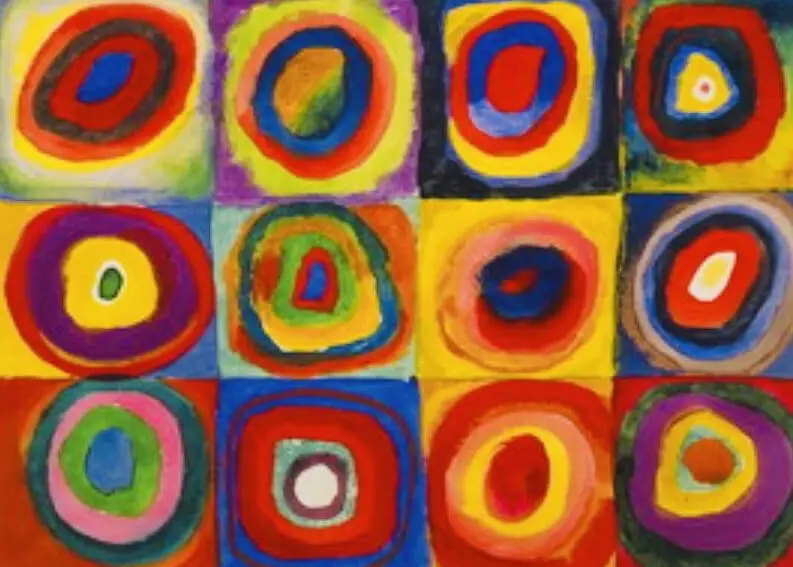 Kandinsky Art by pupils at The Ryleys School, a boys and girls prep school in Cheshire