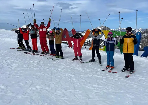 Pupils from The Ryleys School, a private school in Cheshire, enjoying their ski trip