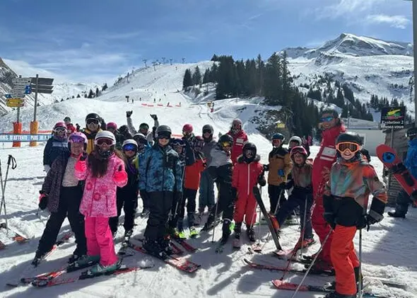 Pupils from The Ryleys School, a private school in Cheshire, enjoying their ski trip