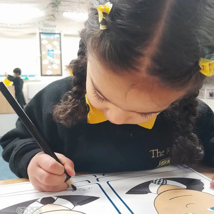 A Pre-School pupil at The Ryleys School, a private school in Alderley Edge, enjoying the visit from Cheshire Police