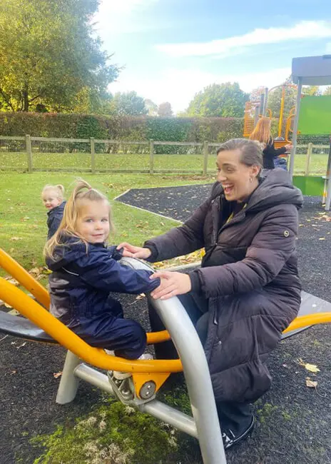 Pre-School pupils from The Ryleys School, a private school in Alderley Edge, enjoy a trip to the park