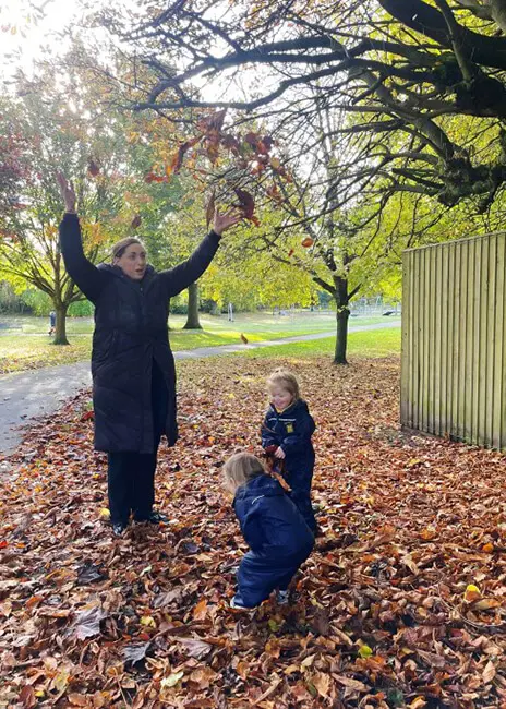 Pre-School pupils from The Ryleys School, a private school in Alderley Edge, enjoy a trip to the park