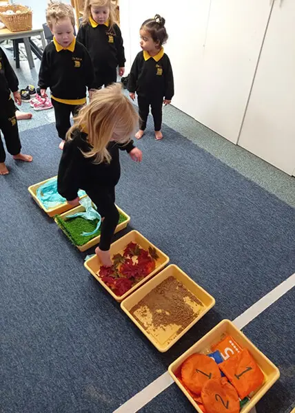 Pre School Sensory Walk activity at The Ryleys School, a prep school in Cheshire