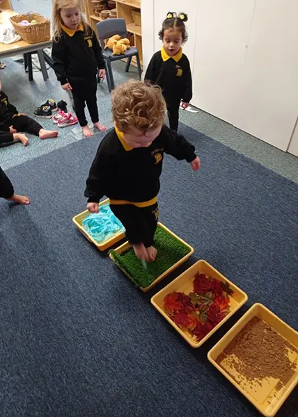 Pre School Sensory Walk activity at The Ryleys School, a prep school in Cheshire