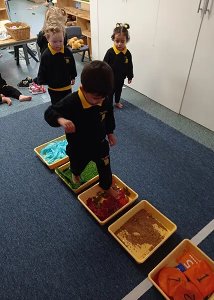 Pre School Sensory Walk activity at The Ryleys School, a prep school in Cheshire