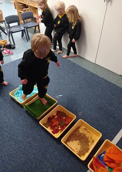 Pre School Sensory Walk activity at The Ryleys School, a prep school in Cheshire