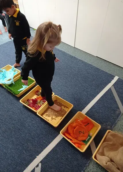 Pre School Sensory Walk activity at The Ryleys School, a prep school in Cheshire