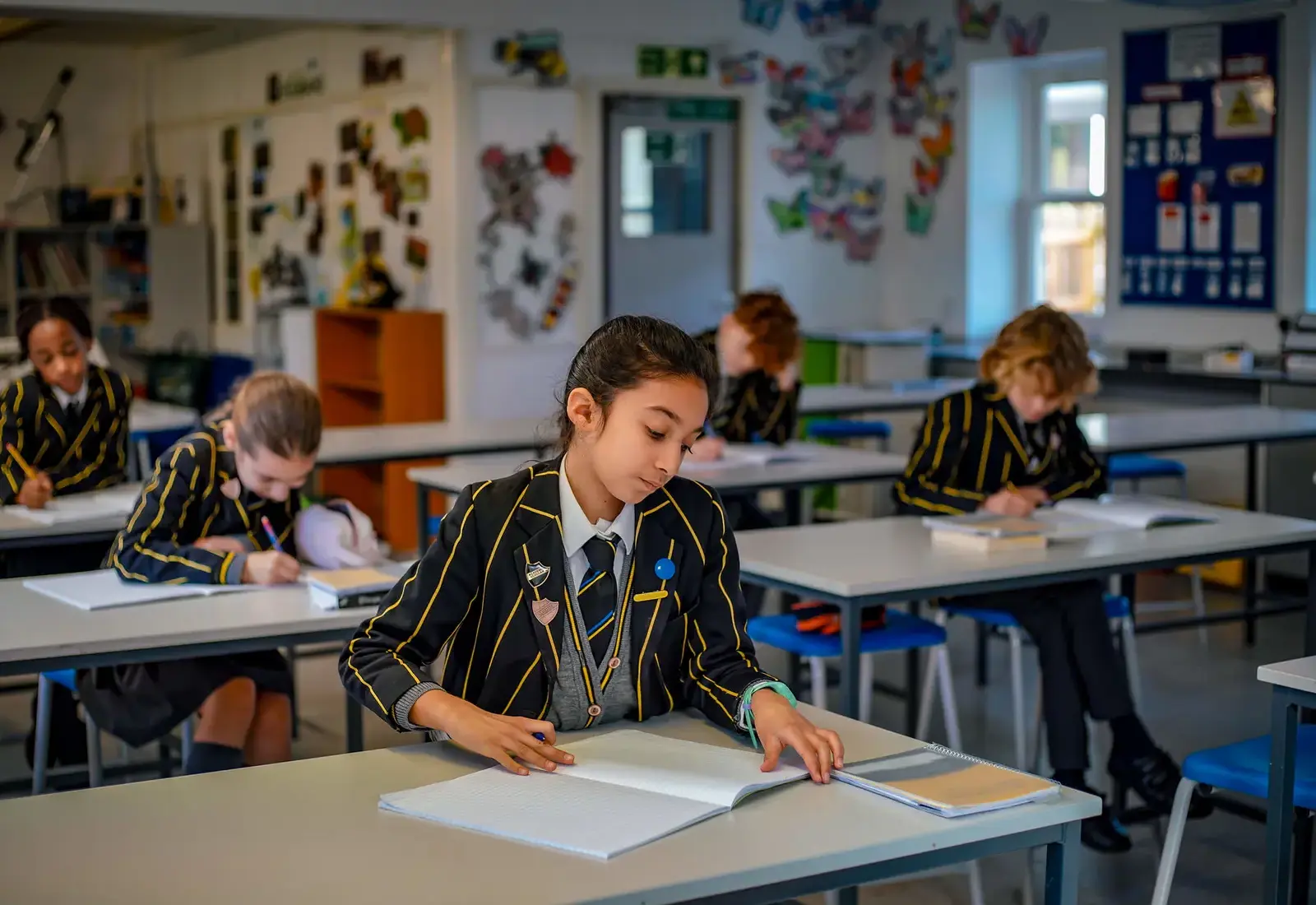 Prep Pupils in class at The Ryleys School, a private school in Alderley Edge, Cheshire