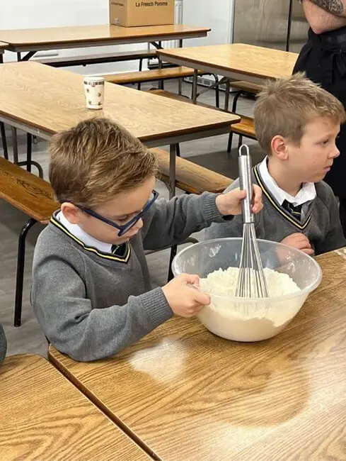 Pupils learning to bake at The Ryleys School, a private prep school in Cheshire