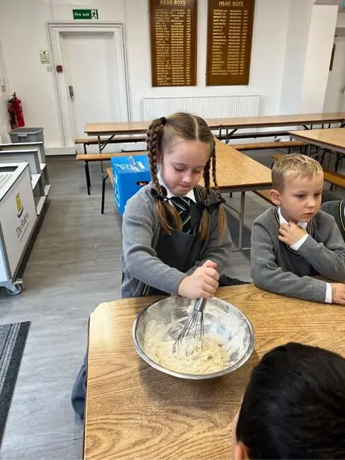 Pupils learning to bake at The Ryleys School, a private prep school in Cheshire