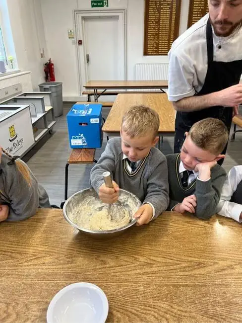 Pupils learning to bake at The Ryleys School, a private prep school in Cheshire