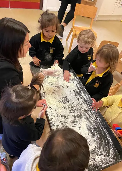 Nursery pupils enjoyed reading Stick Man at The Ryleys School, a private school in Cheshire