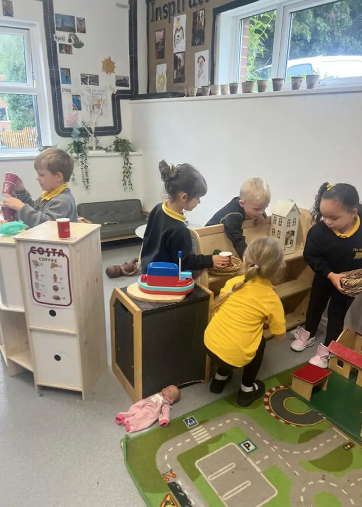 Pupils enjoying role play at The Ryleys School, a private prep school in Cheshire