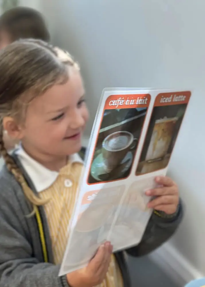 Pupils enjoying role play at The Ryleys School, a private prep school in Cheshire