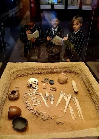 Pupils from The Ryleys School, a private school in Cheshire, at the World Museum in Liverpool
